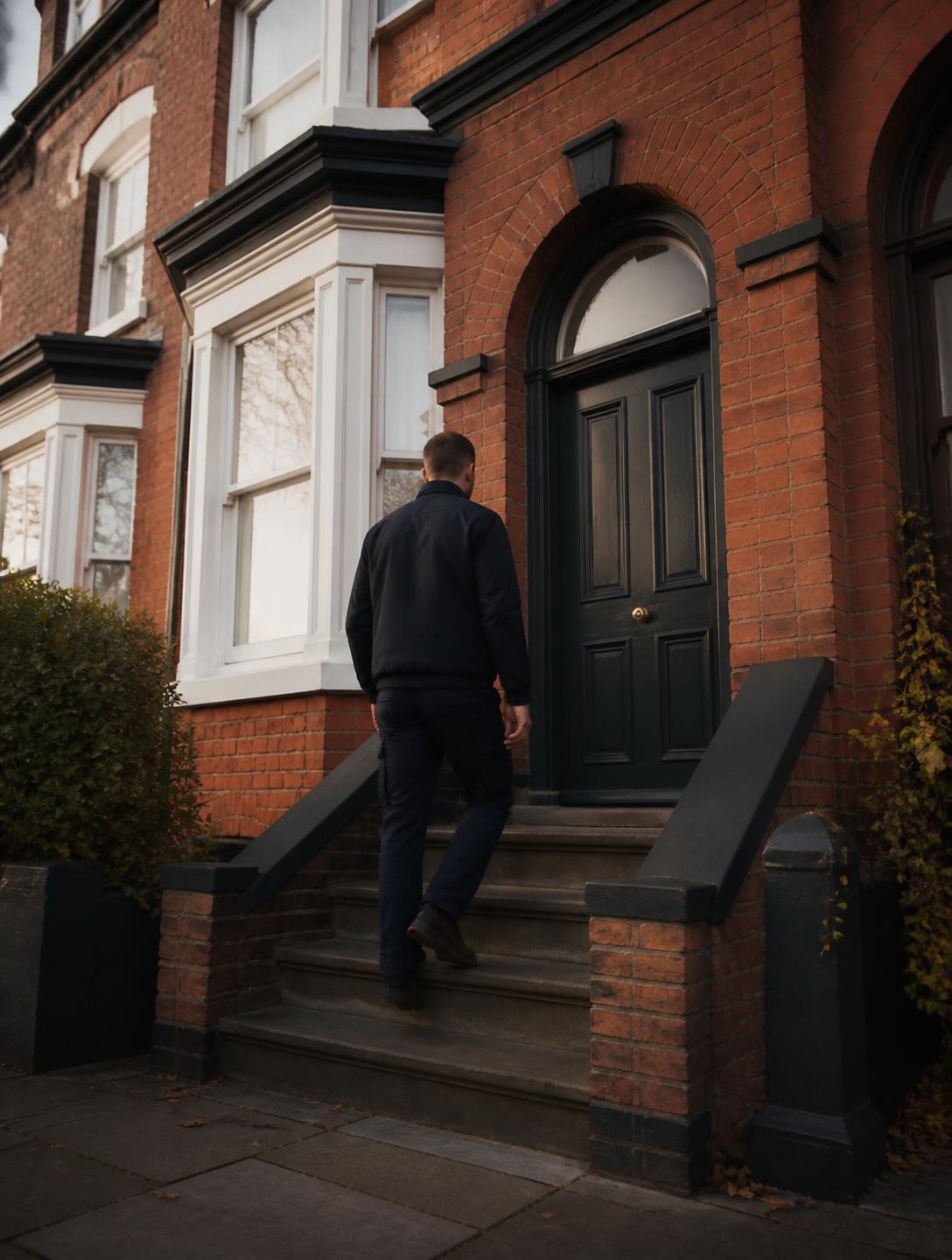 Maintenance operative at a refurbished Liverpool terrace home